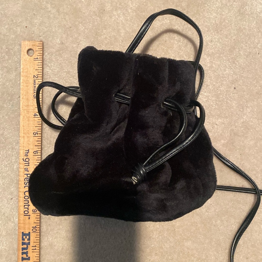 Vintage LaRue Black Velvet Bucket Bag